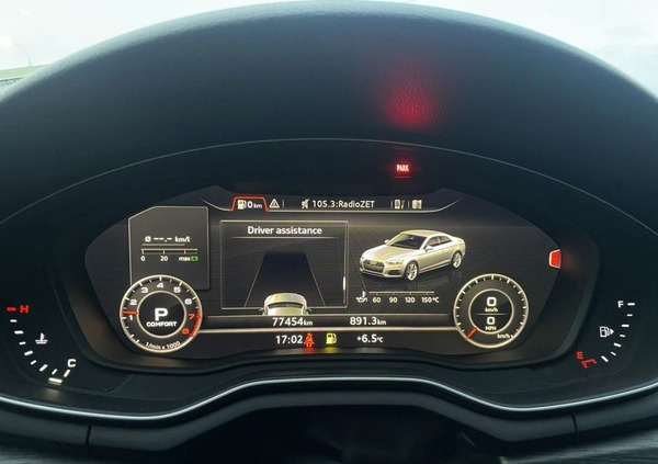 Audi A5 cena 108000 przebieg: 77000, rok produkcji 2018 z Złotów małe 529
